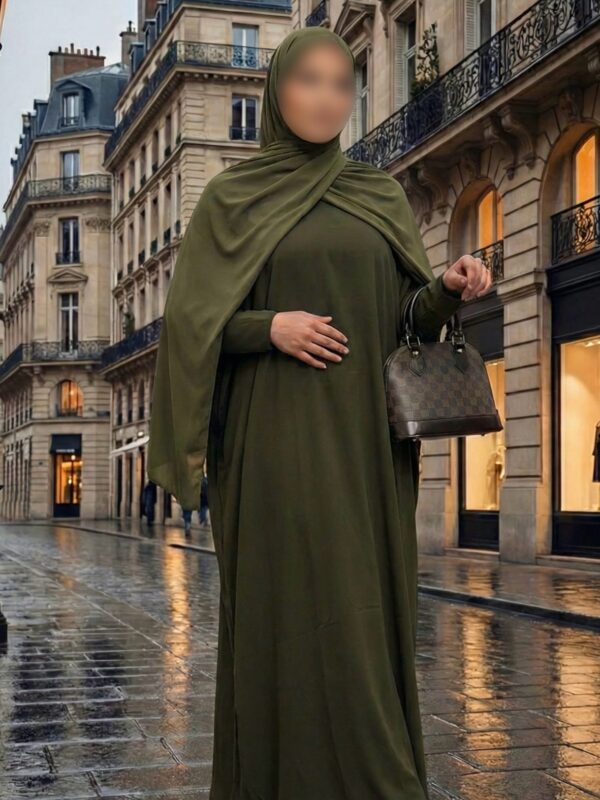 Abaya Papillon Vert kaki