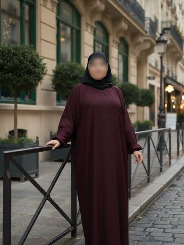 abaya d'allaitement bordeaux
