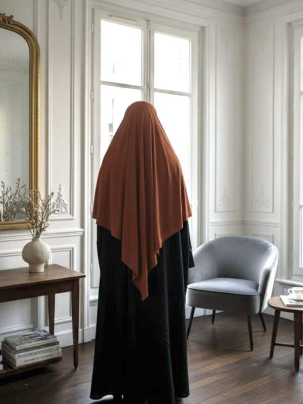 khimar long brique en jersey