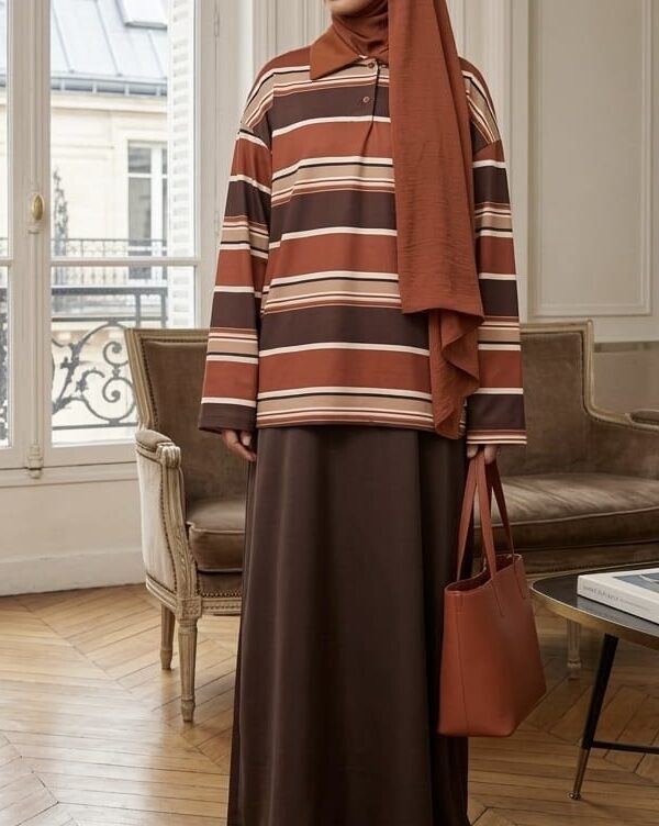 Polo oversize rayé